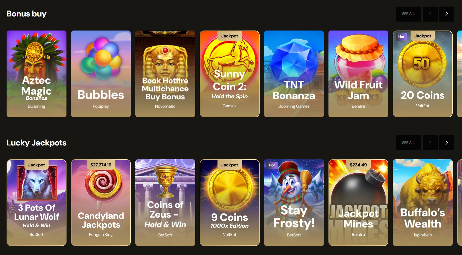 Bonus buy slot games with high RTP